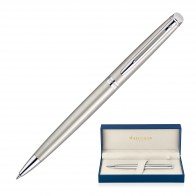 Metal Pen Ballpoint Waterman Hemisphere - Brushed Stainless Palladium Chrome Trim