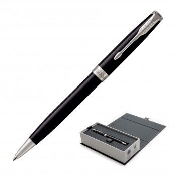 Metal Pen Ballpoint Parker Sonnet - Lacquer Black Palladium Chrome Trim