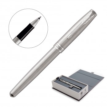 Metal Pen Rollerball Parker Sonnet - Brushed Stainless Palladium Chrome Trim