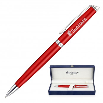 Metal Pen Ballpoint Waterman Hemisphere - Comet Red Palladium Chrome Trim