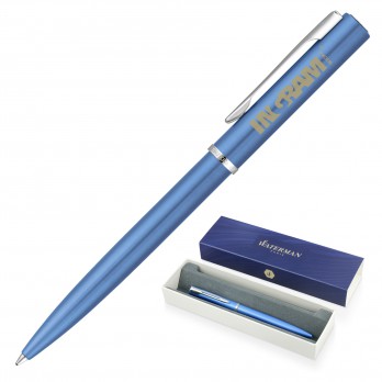 Metal Pen Ballpoint Waterman Allure - Blue Palladium Chrome Trim