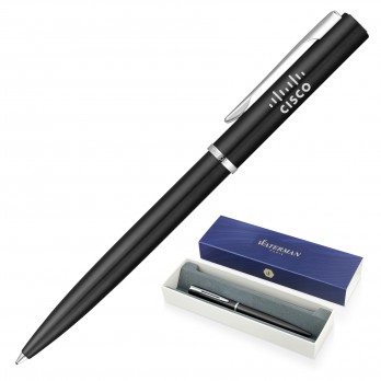 Metal Pen Ballpoint Waterman Allure - Black Palladium Chrome Trim