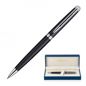 Metal Pen Ballpoint Waterman Hemisphere - Matte Black Palladium Chrome Trim