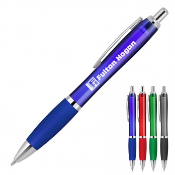 Plastic Pen Ballpoint Silicone Grip Transparent Cara