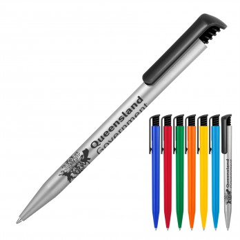 Plastic Pen Ballpoint Gloss Black Clip Tia