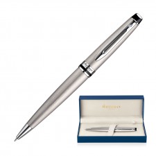 Metal Pen Ballpoint Waterman Expert - Brushed Stainless Palladium Chrome Trim