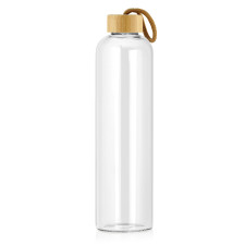 1 Litre Glass Drink Bottle w Bamboo Lid