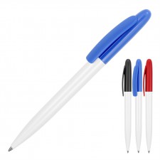 Plastic Pen Ballpoint Gloss White Sierra