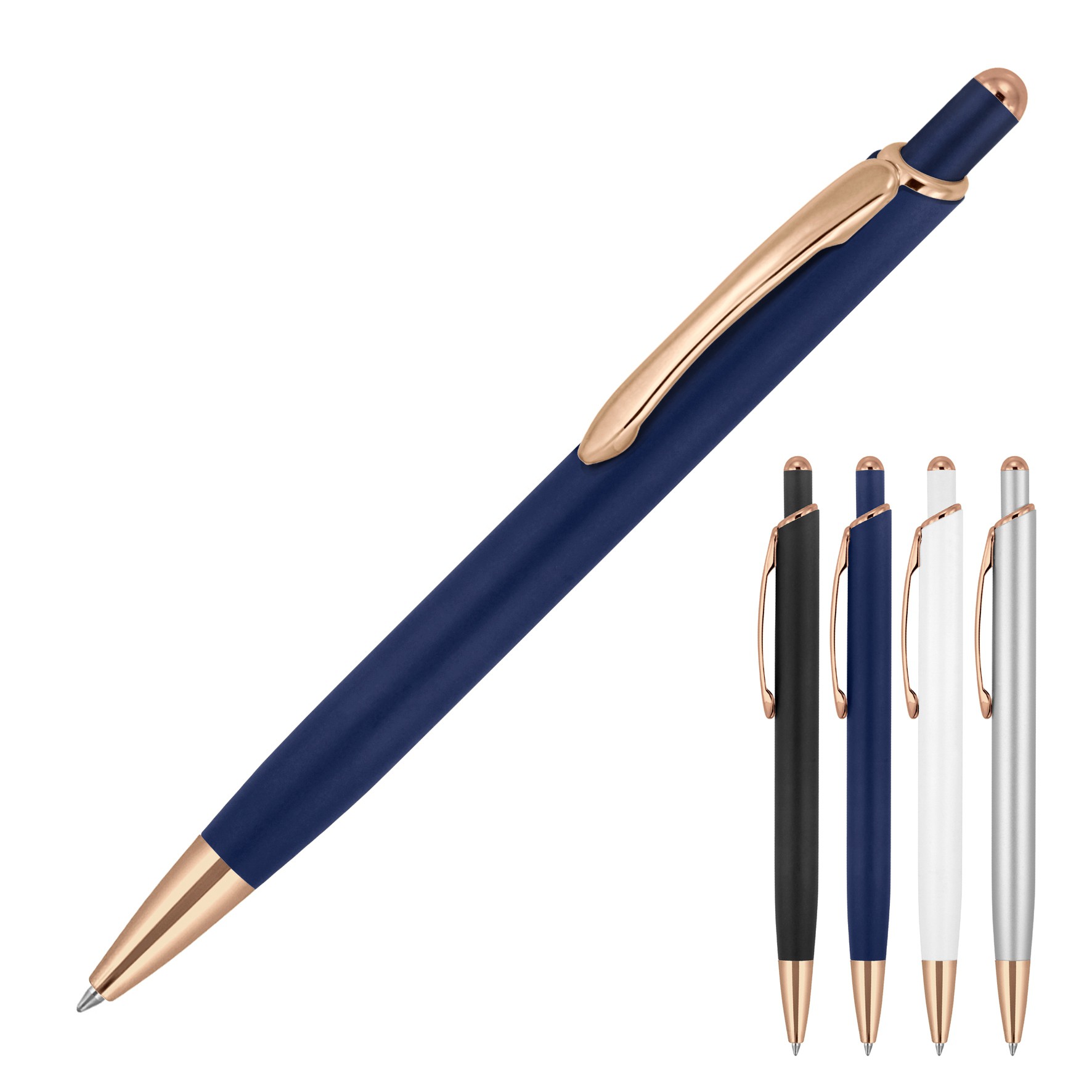 Executive Metal Pen Ballpoint Bella Matte Rose Gold Trim